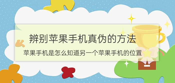 辨别苹果手机真伪的方法 苹果手机是怎么知道另一个苹果手机的位置？